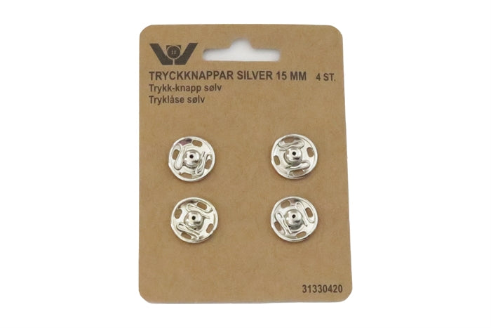 Sort tryklås 15 mm.