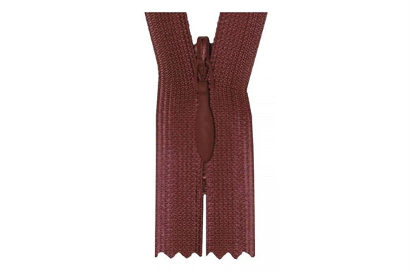 Bordeaux YKK spirallynlås (25 cm.)