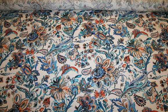 'Paisley Barocco Blu' Hør