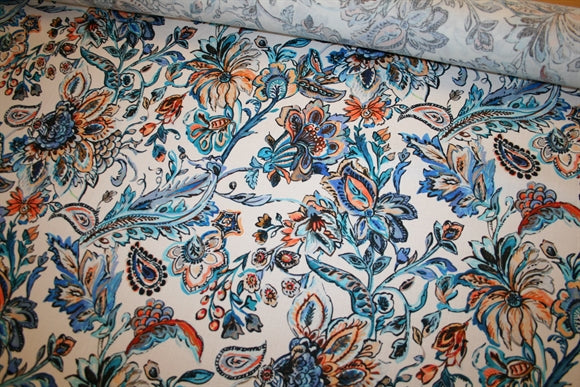 'Paisley Barocco Blu' Hør