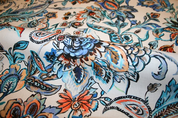 'Paisley Barocco Blu' Hør