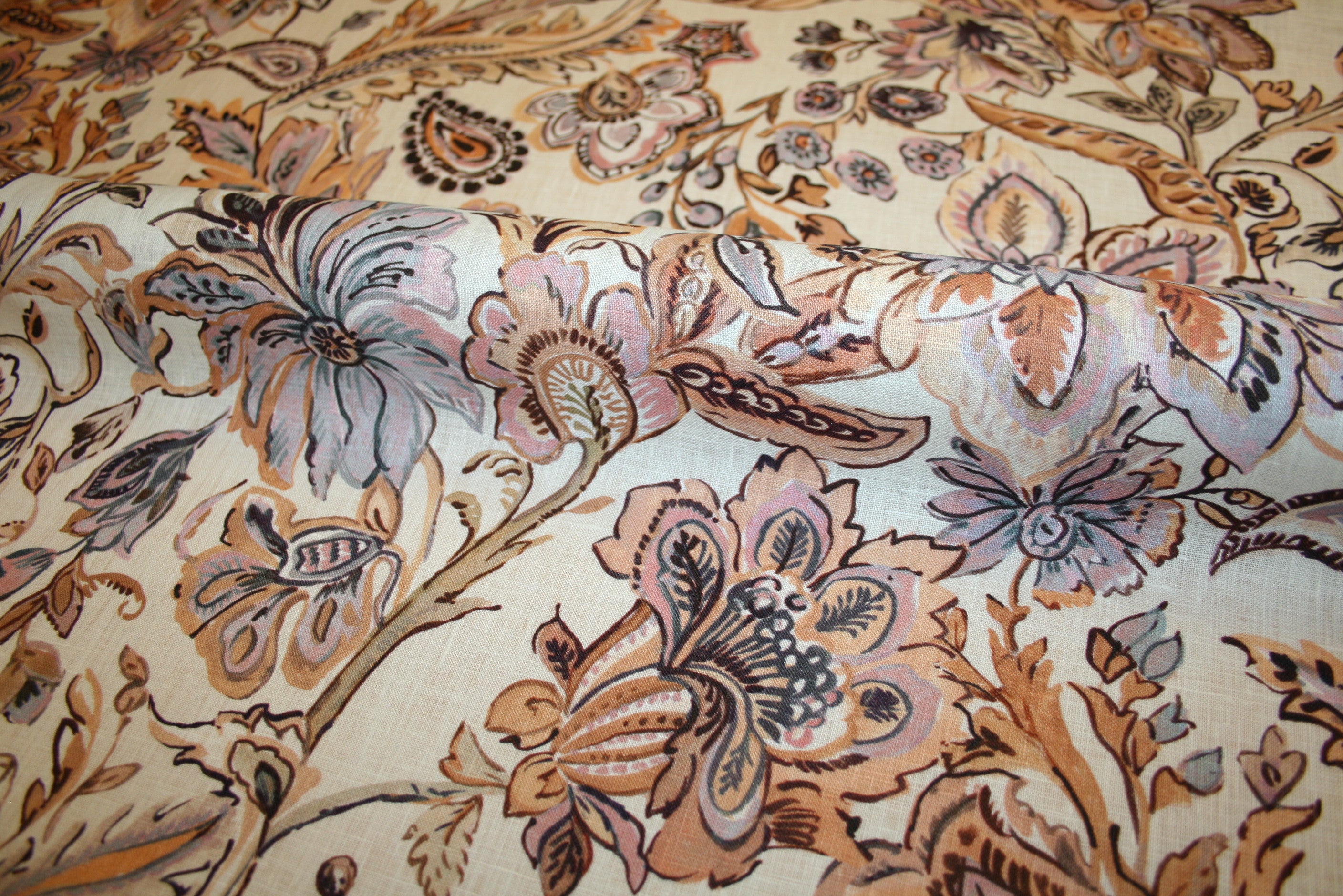 'Paisley Barocco Lavender' Hør