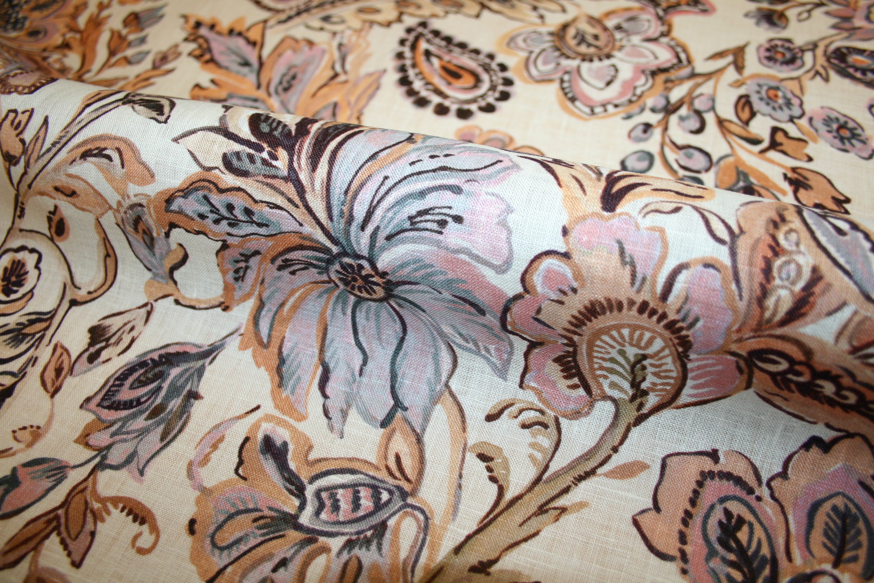 'Paisley Barocco Lavender' Hør