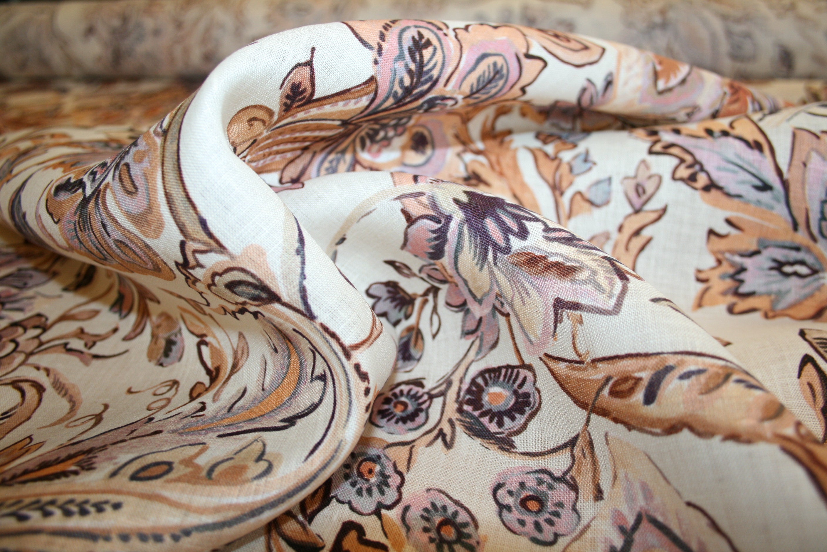 'Paisley Barocco Lavender' Hør