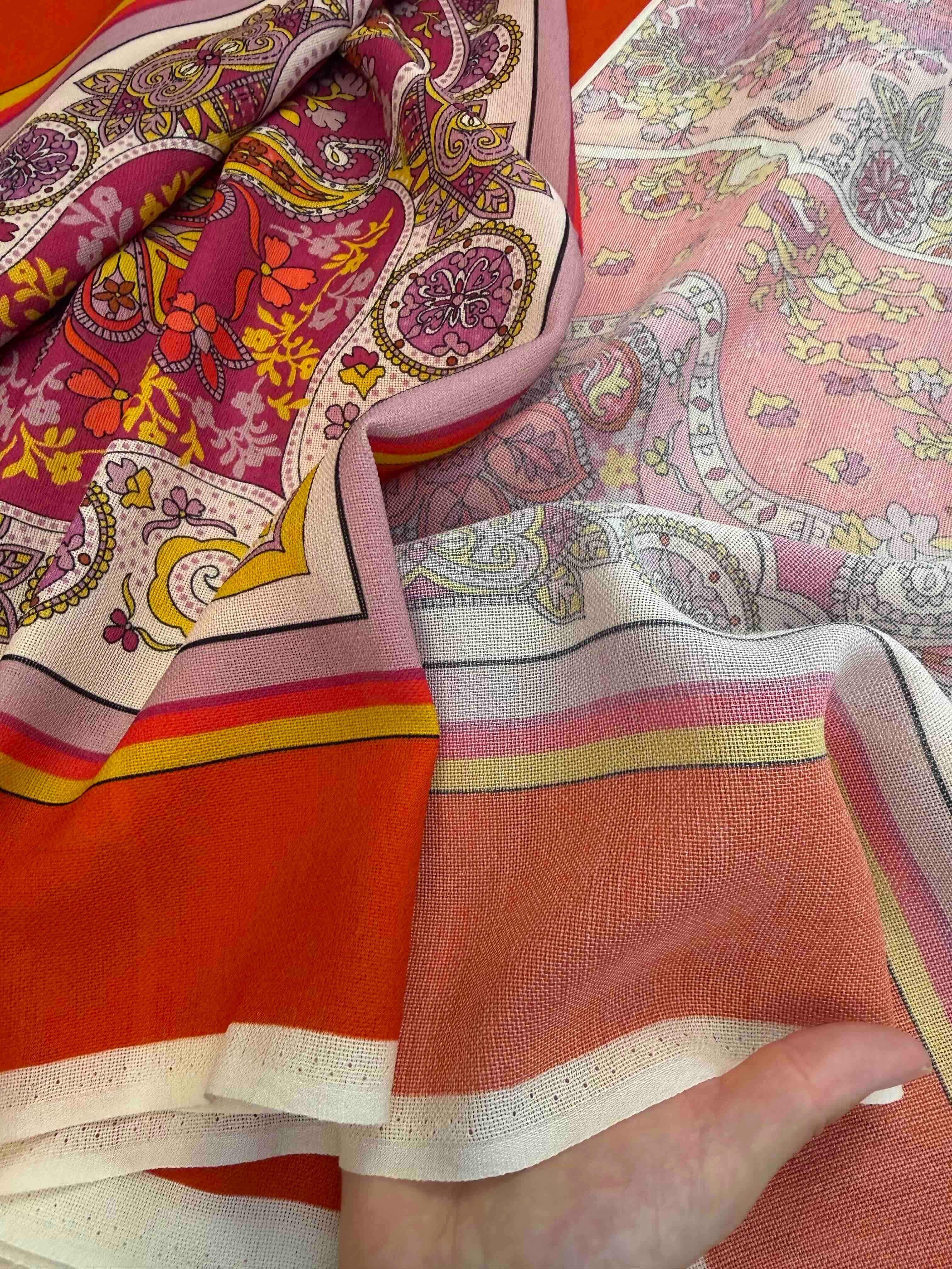 'Scarf Paisley Rosso' Silke - Uld (2. sortering)*