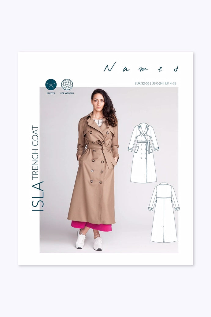 Isla Trench Coat  – symønster til frakke (str. 32–56) | Named