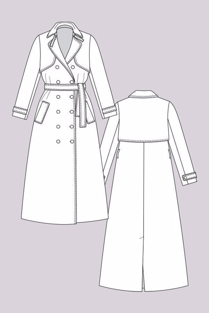 Isla Trench Coat  – symønster til frakke (str. 32–56) | Named