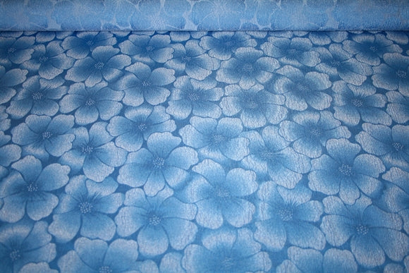 'Light Blue Fiori' Jacquard
