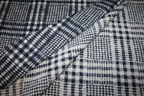 'Karo Blu Jacquard' Bomuld