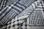 'Karo Blu Jacquard' Bomuld