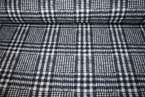 'Karo Blu Jacquard' Bomuld