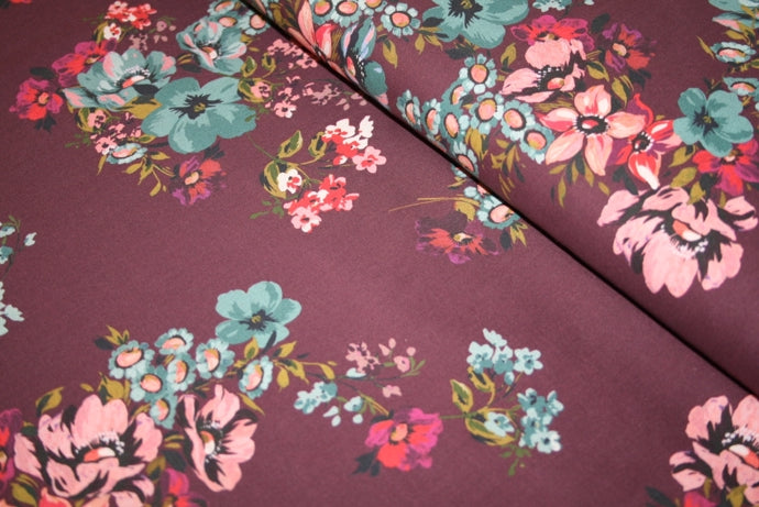 'Mulberry Blooms' Bomuld