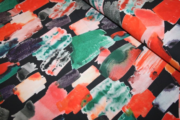 'Brushstroke Scarlet' Bomuld