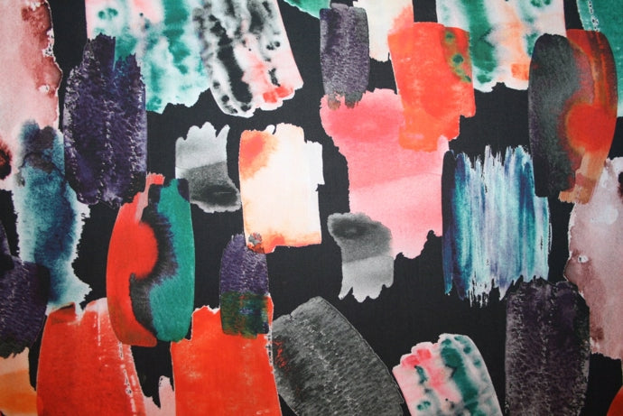 'Brushstroke Scarlet' Bomuld