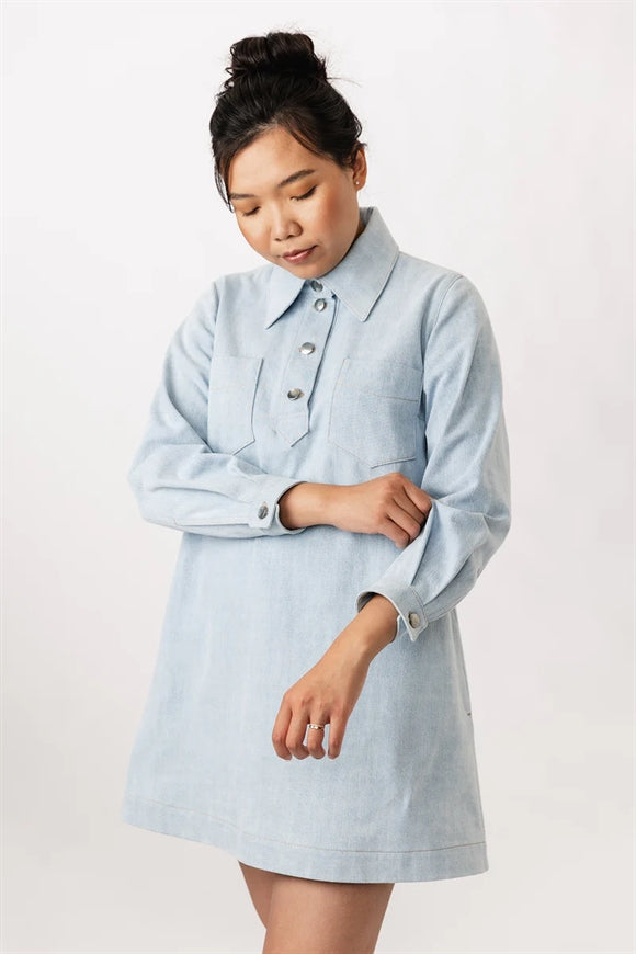 'Loviisa' denim kjole symønster