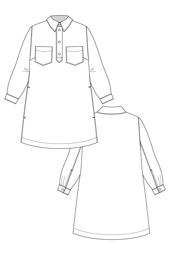 'Loviisa' denim kjole symønster