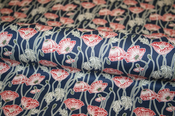 'Erito Poppy' Liberty Bomuld
