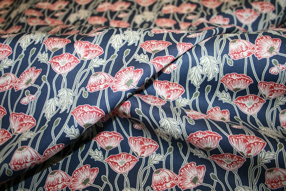 'Erito Poppy' Liberty Bomuld
