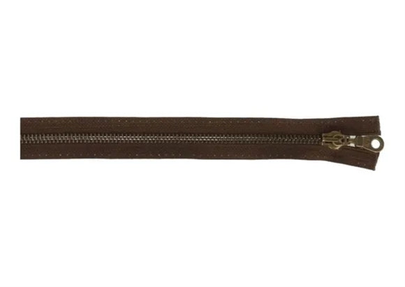 Mørkebrun bukselynlås (14 cm.)