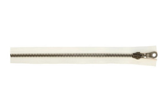 Hvid bukselynlås (16 cm.)