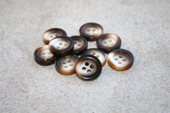 Knap brun 17 mm.
