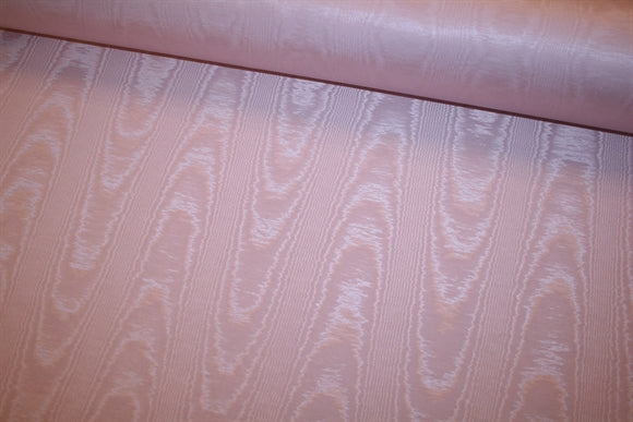 Lyserød moiré viskose -og bomuldsblanding