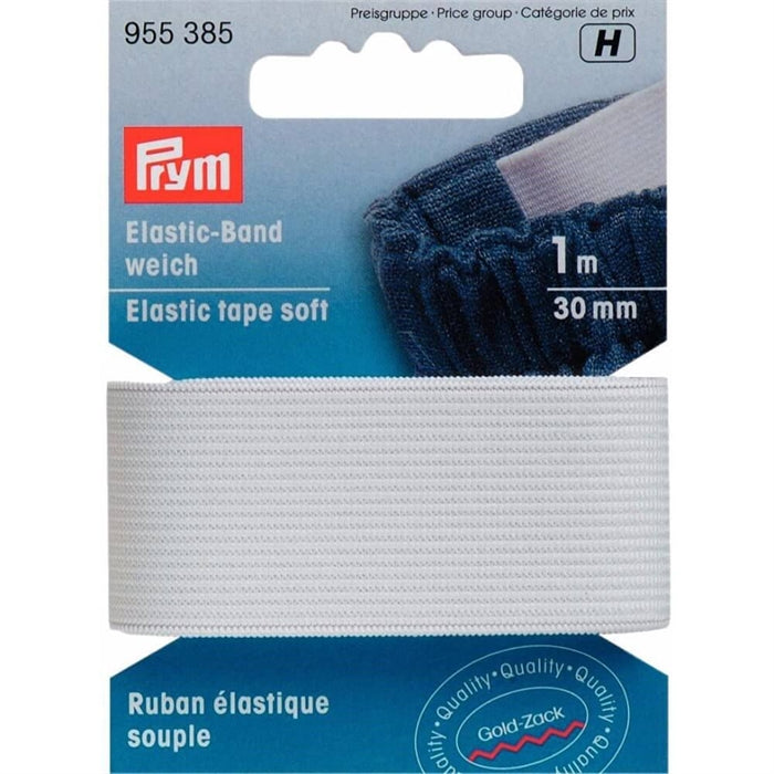 1 m. hvid elastik 30 mm.