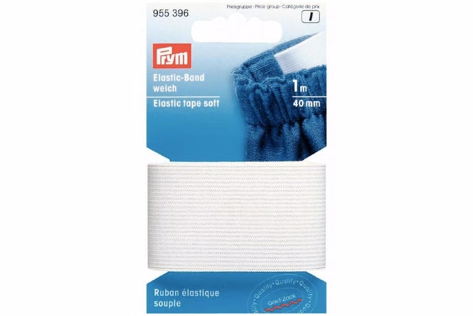 Hvid linningselastik 40 mm fra Prym
