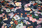 'Navy Flowers' Viscose