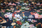 'Navy Flowers' Viscose