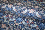 William Morris 'Mini Strawberry Thief Blue' Bomuld
