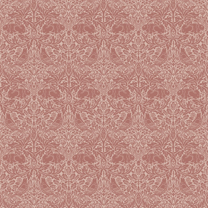 William Morris 'Brer Rabbit Coral' Bomuld