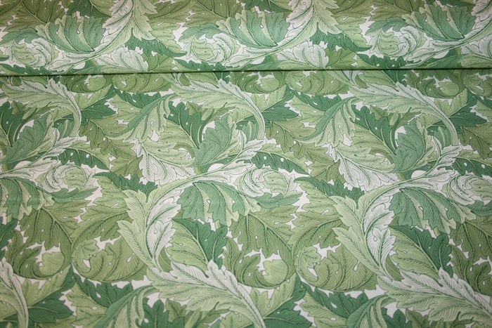 William Morris 'Acanthus Green' Bomuld