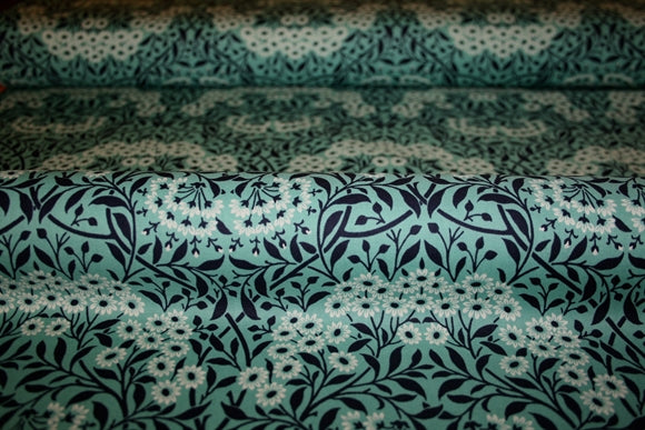 William Morris 'Michaelmas Daisy Mint' Bomuld