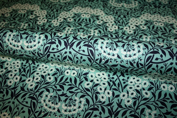 William Morris 'Michaelmas Daisy Mint' Bomuld