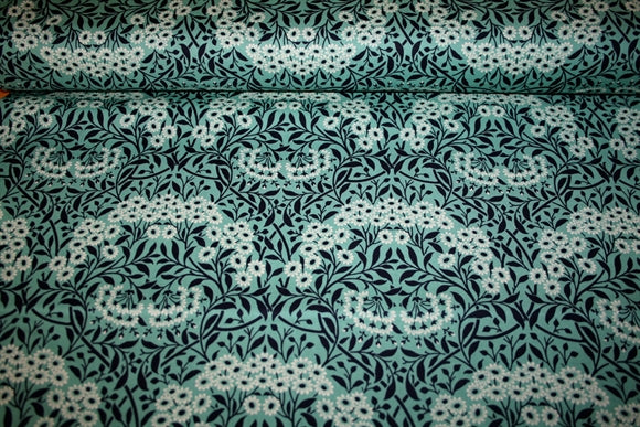 William Morris 'Michaelmas Daisy Mint' Bomuld