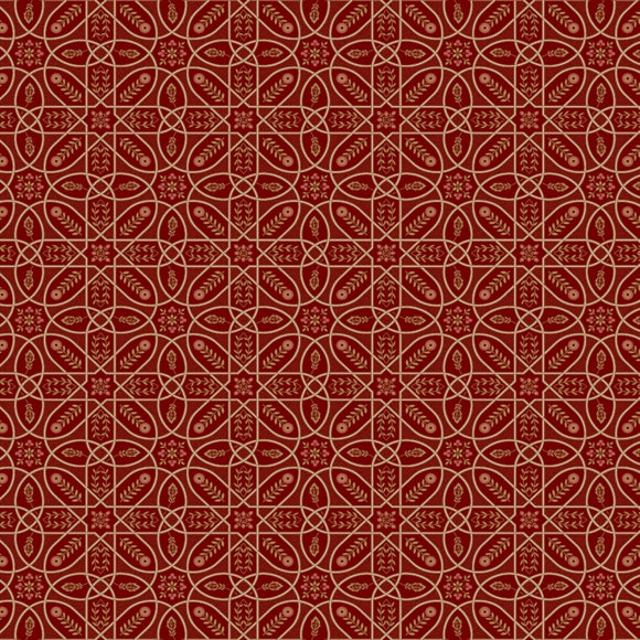 William Morris 'Brophy Trellis Wine' Bomuld