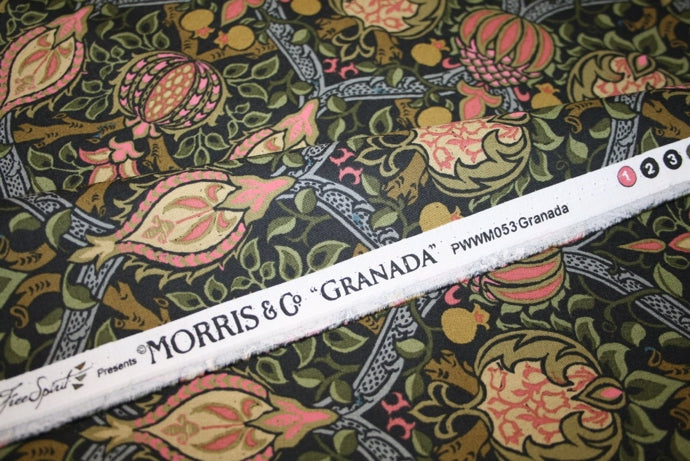 William Morris 'Granada Charcoal' Bomuld