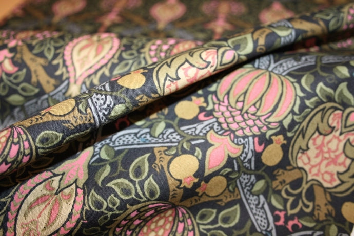 William Morris 'Granada Charcoal' Bomuld