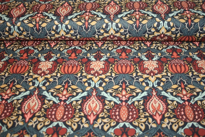 William Morris 'Granada Indigo' Bomuld