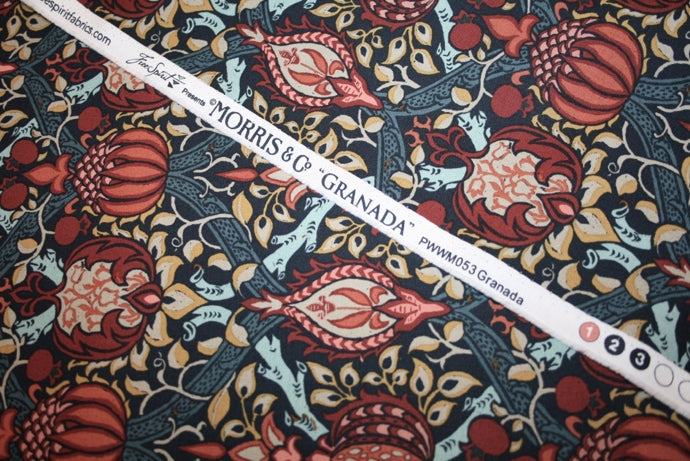 William Morris 'Granada Indigo' Bomuld