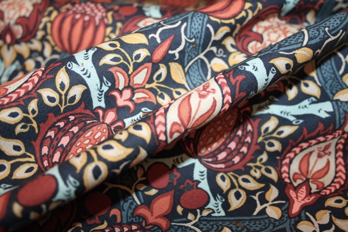 William Morris 'Granada Indigo' Bomuld