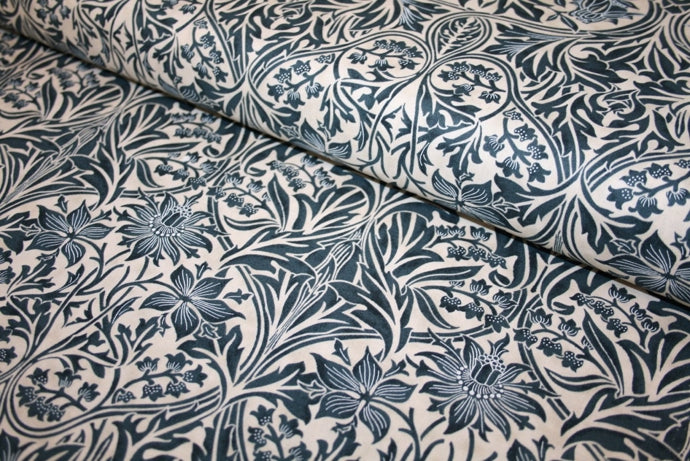 William Morris 'Bluebell Indigo' Bomuld