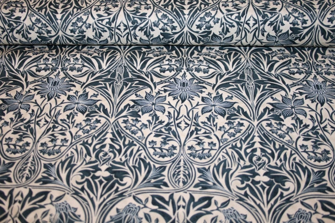 William Morris 'Bluebell Indigo' Bomuld