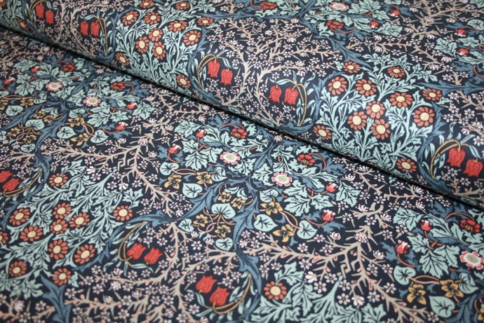 William Morris 'Blackthorn Indigo' Bomuld