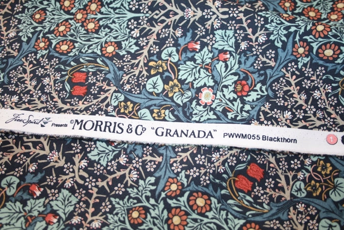 William Morris 'Blackthorn Indigo' Bomuld