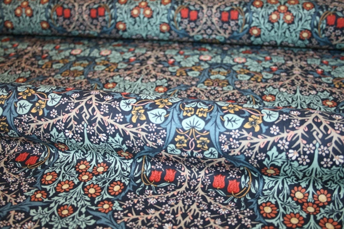 William Morris 'Blackthorn Indigo' Bomuld
