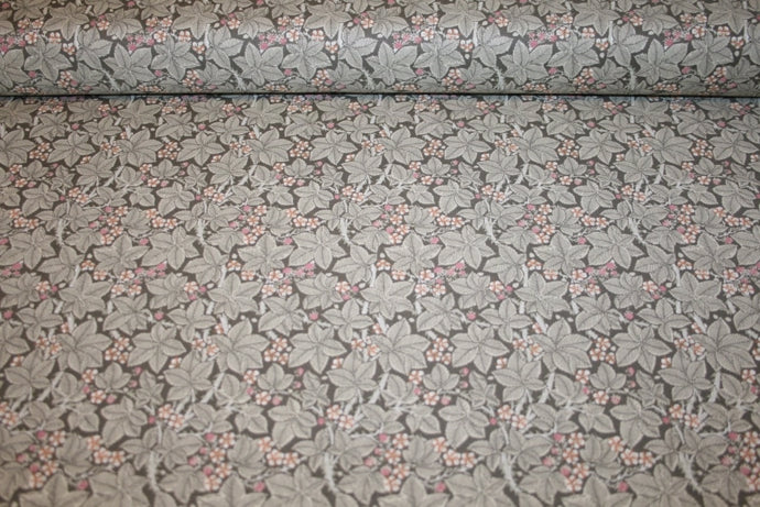William Morris 'Bramble Charcoal' Bomuld