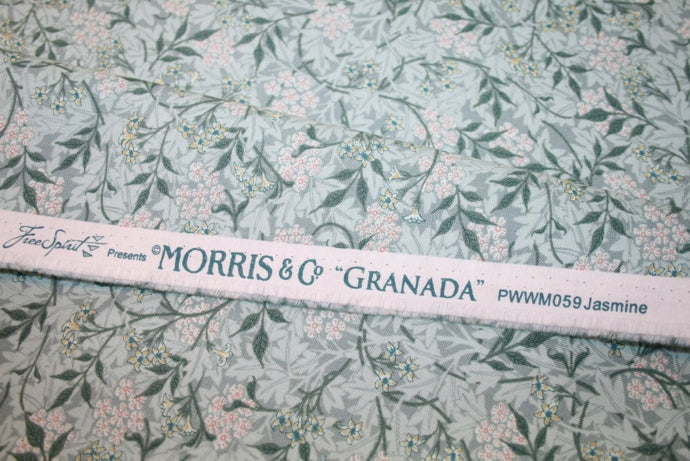 William Morris 'Jasmine Aqua' Bomuld