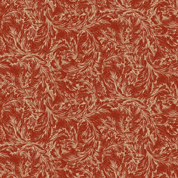 William Morris 'Acanthus Scroll Red' Bomuld